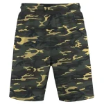 Tiger stripe camo mesh shorts front.