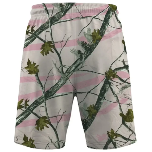 True timber pink snowfall camo mesh shorts back.