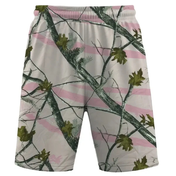 True timber pink snowfall camo mesh shorts front.