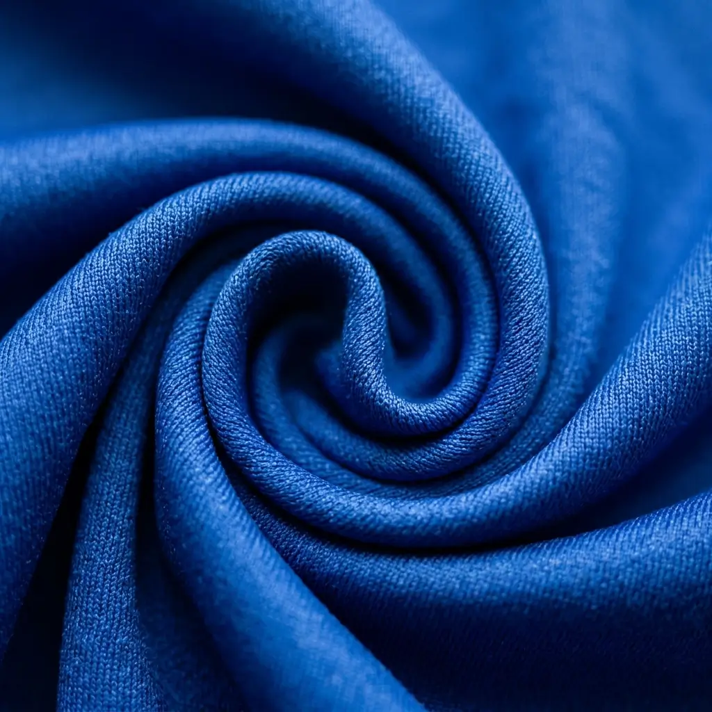 100 Blue polyester fabric.