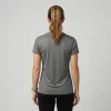 Blank dri-fit women's short sleeve fishing tee back.