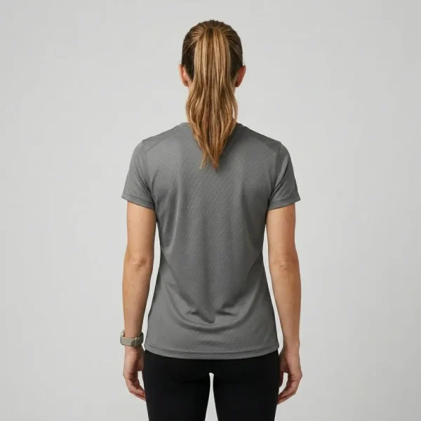 Blank dri-fit women's short sleeve fishing tee back.
