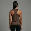 Custom brown dri fit tank top back.