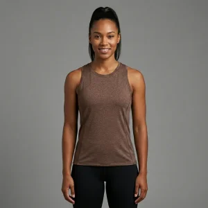 Custom brown dri fit tank top front.