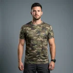 Custom camo dri fit shirt front.