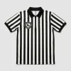 Custom collared 1/4 zip up roller derby referee jersey front.