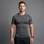 Custom raglan sleeves compression fit dri fit shirt front.