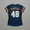 Custom curved fit roller derby jersey back.