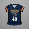 Custom curved fit roller derby jersey front.