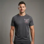 Custom embroidered dri-fit t-shirt front.