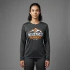 Custom printed long sleeves dri fit t-shirt front.