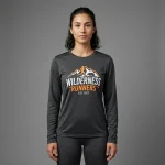 Custom printed long sleeves dri fit t-shirt front.