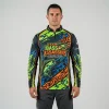 Custom sublimated bass fishing team jersey with collar front.