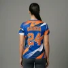 Custom woman sports sublimated dri fit shirt back.