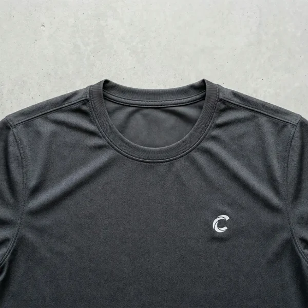 Round neck dri fit shirt.