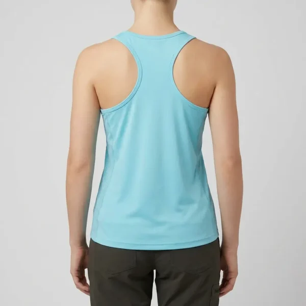 Women's upf 50+ sleeveless fishing tank top back.