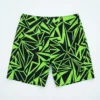 Black and neon green crossfit board shorts back.