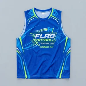 Bolt strike flag football pinnie front.