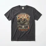 A route 66-inspired print custom motorcycle t-shirt.