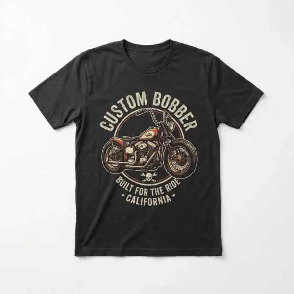 Screen-printed custom bobber t-shirt.
