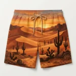 Desert landscape sand dunes swim trunks front.