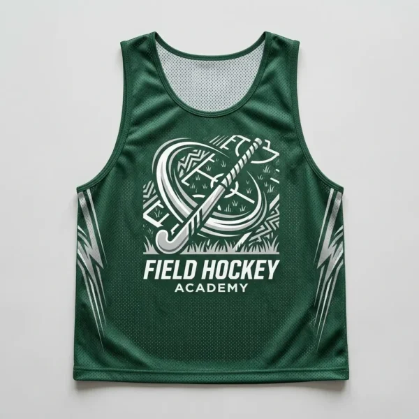 Forest tribal field hockey pinnie front.