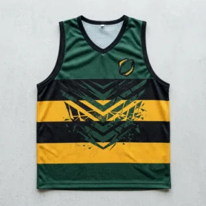 Hooped chevron rugby pinnie front.