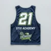 Sublimated navy and white reversible lacrosse pinnie, navy back.