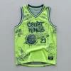 Sublimated navy and yellow reversible basketball pinnie, yellow front.