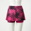 Sublimated roller derby skort, short with attached skirt back.