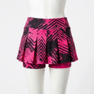 Sublimated roller derby skort, short with attached skirt front.