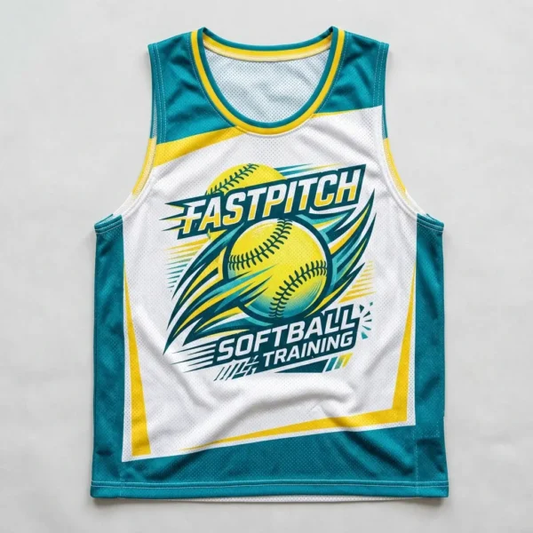 Wave splash softball pinnie front.