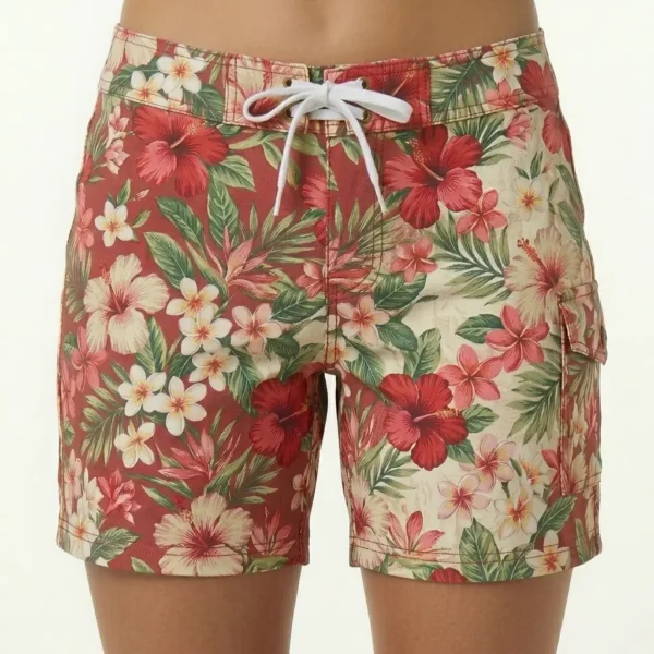 Women floral printed board shorts.