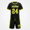 Custom black porthole lacrosse uniform front.
