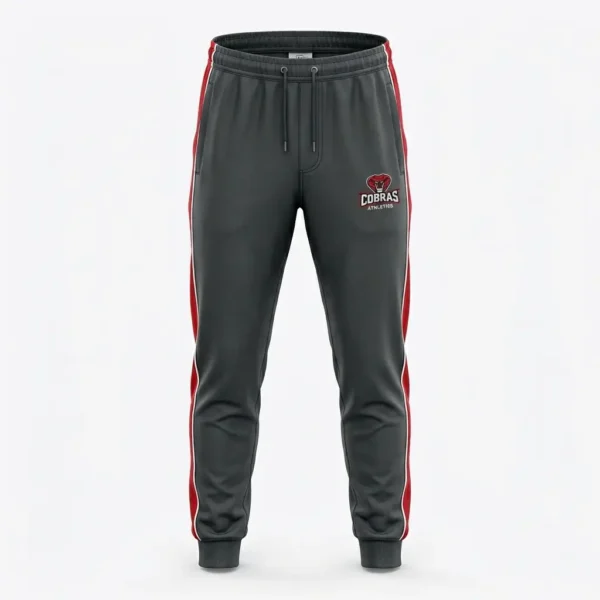 Custom gray athletic warm up pants.