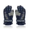 Custom navy blue lacrosse team gloves back.