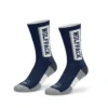 Custom navy blue lacrosse team socks.