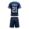 Custom navy blue lacrosse team uniform back.