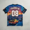 Custom sublimated GTA gaming jersey back.