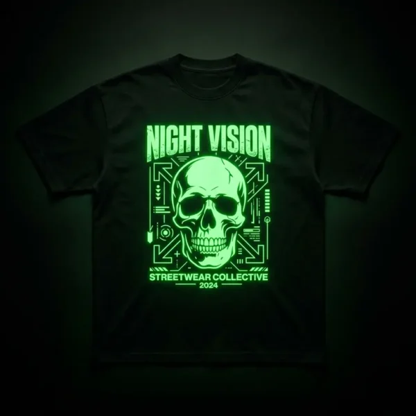 Glow in the dark skull oversized t-shirt.