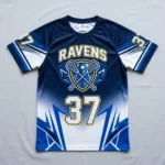 Men's sublimated short sleeve lacrosse jersey front.