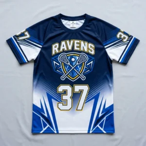 Men's sublimated short sleeve lacrosse jersey front.