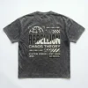 Rebellion acid washed puff printed oversized t-shirt back.
