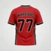 Red short sleeve lacrosse shooting shirt back.