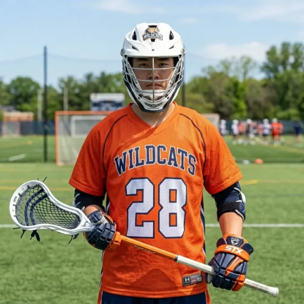 Screen printed orange short sleeve practice jersey.