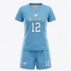 Sky blue women's field lacrosse uniform front.