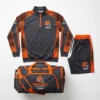 Sublimated charcoal and orange custom coach flag football package.