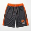 Sublimated charcoal and orange custom coach flag football shorts.