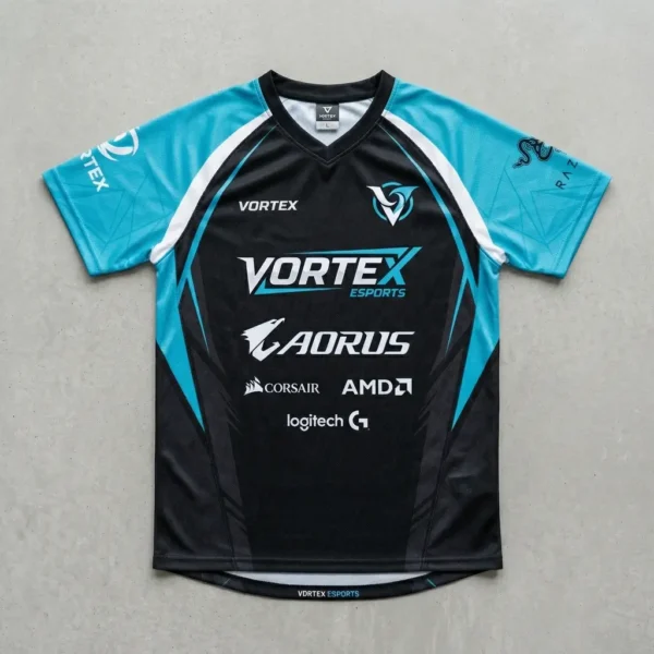 Sublimated contrast raglan sleeve ESports jersey.