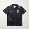 Sublimated deep charcoal eSports polo jersey front.
